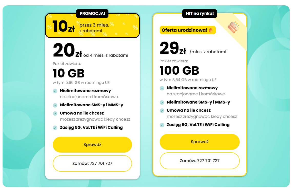 Promocja z okazji 10-tych urodzin lajt mobile, abonament komórkowy