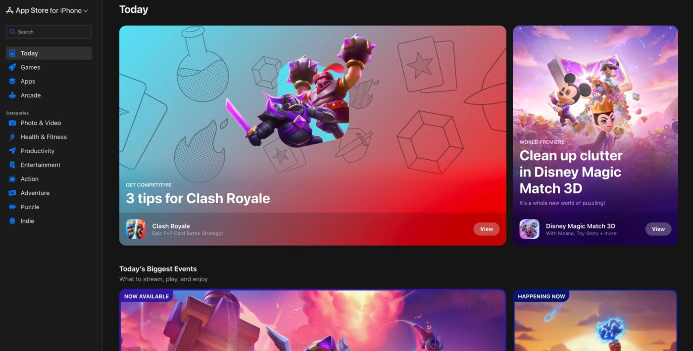 Nowy App Store w przeglądarce