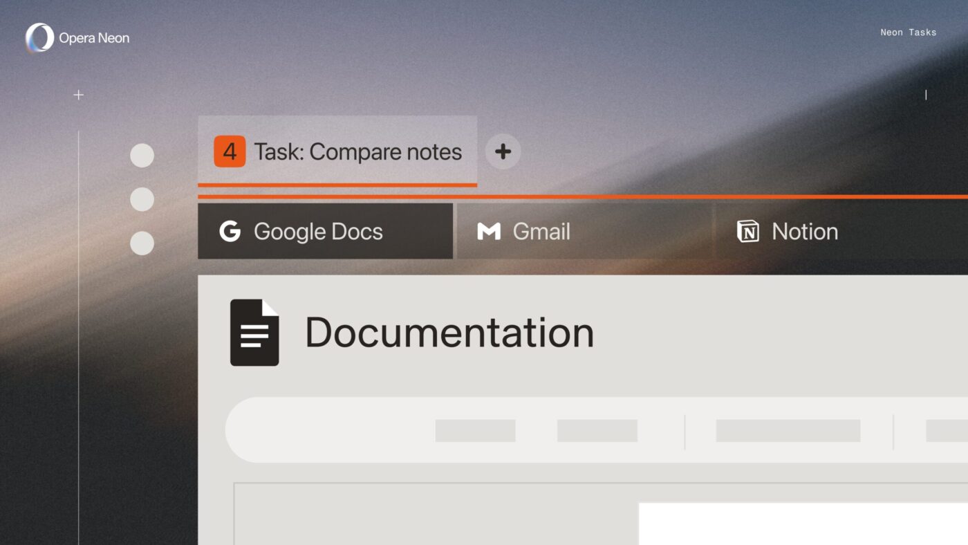 Przeglądarka Opera Neon, nowe funkcje, integracja z Google Dokumenty