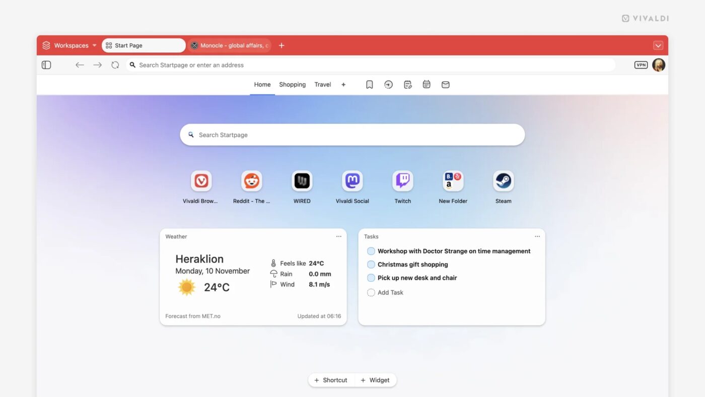 Vivaldi 7.7 desktop
