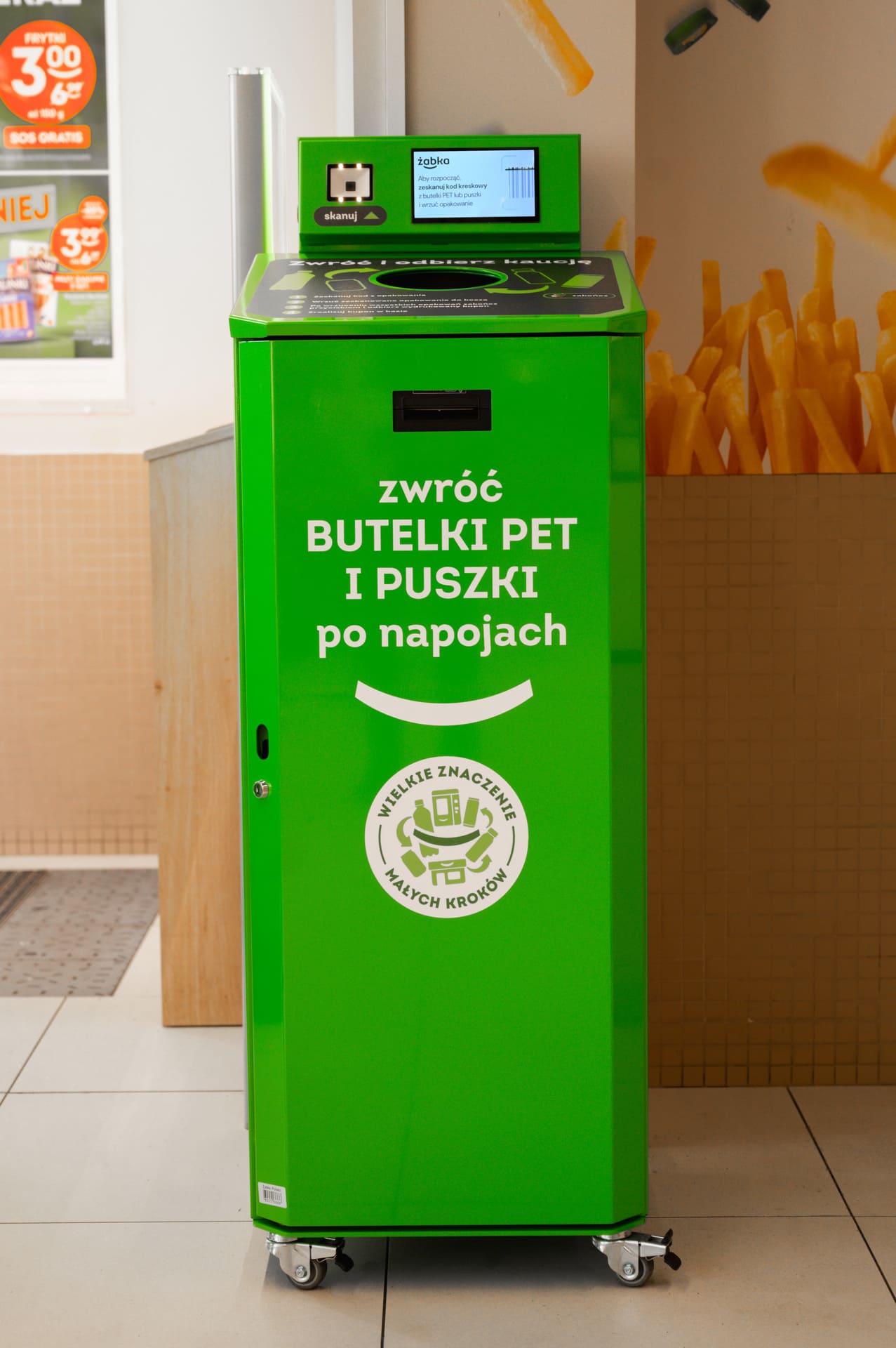 Żabka, system kaucyjny, zwrot butelek, puszek, opakowań po napojach