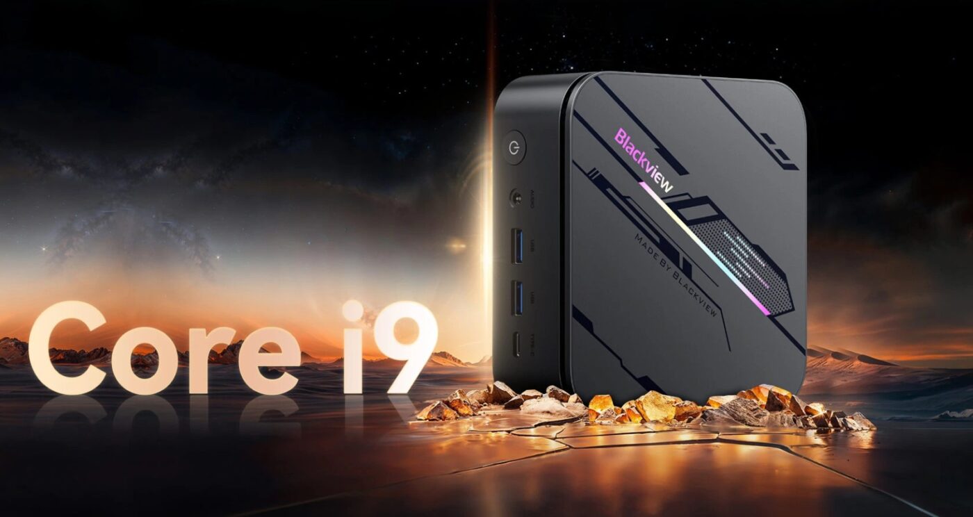 Nowy miniaturowy, kompaktowy komputer stacjonarny, PC, Blackview MP100