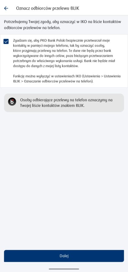 PKO Bank Polski, aplikacja IKO, screen, Prośba o przelew Blik