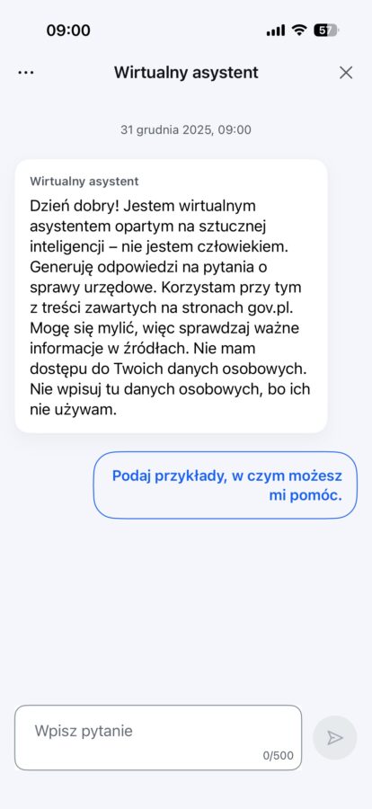 Asystent AI w aplikacji mObywatel