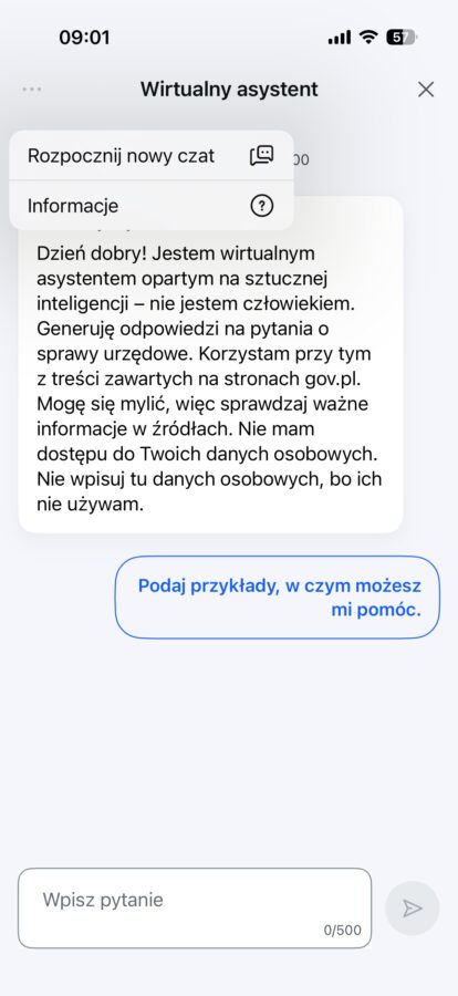 Asystent AI w aplikacji mObywatel