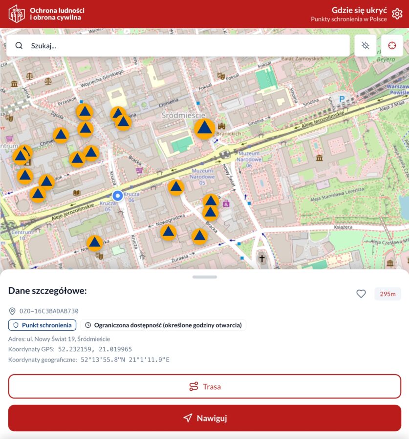 Gdzie się ukryć nowa aplikacja z mapą schronów