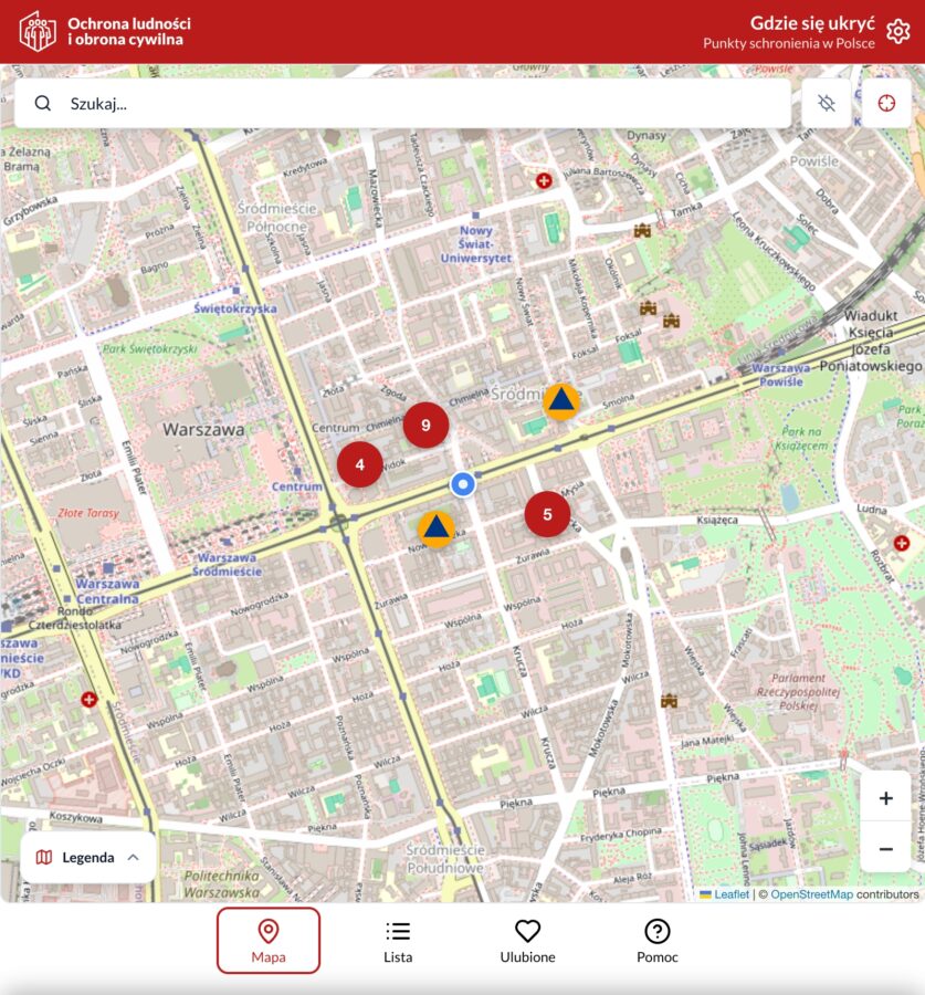 Gdzie się ukryć nowa aplikacja z mapą schronów