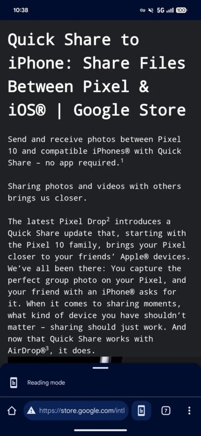 Google Chrome Android nowy tryb czytania