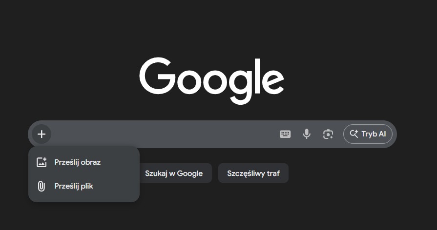 Screen z wyszukiwarki Google w przeglądarce na komputerze