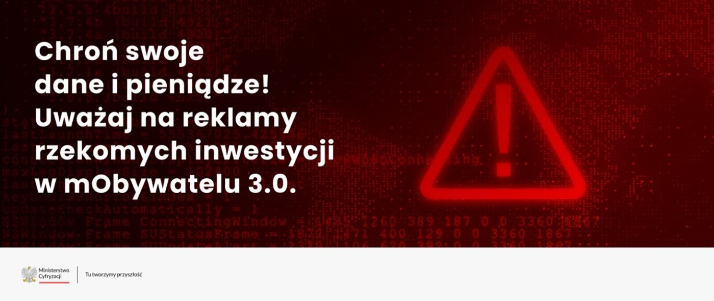 ministerstwo cyfryzacji ostrzega przed reklamami rzekomych inwestycji w aplikacji mobywatel 3.0
