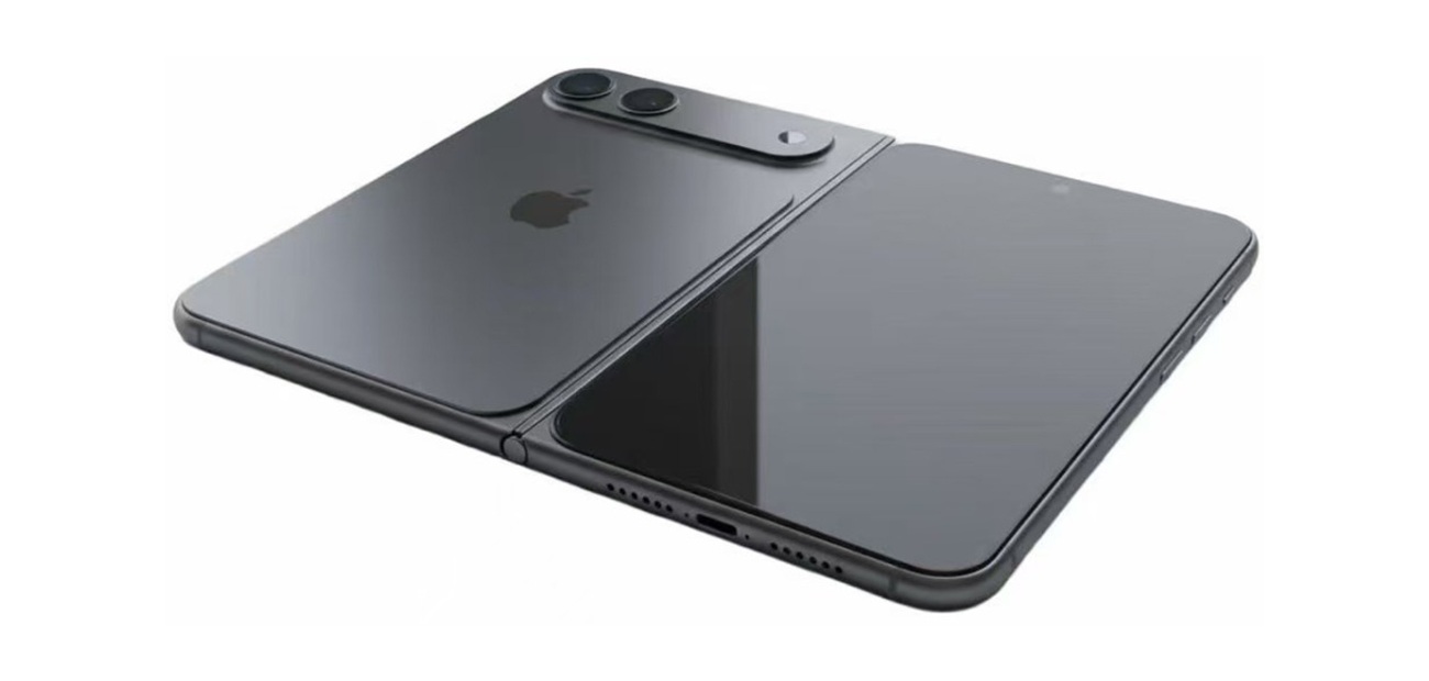 render przedstawiający, jak ma wyglądać pierwszy składany iPhone