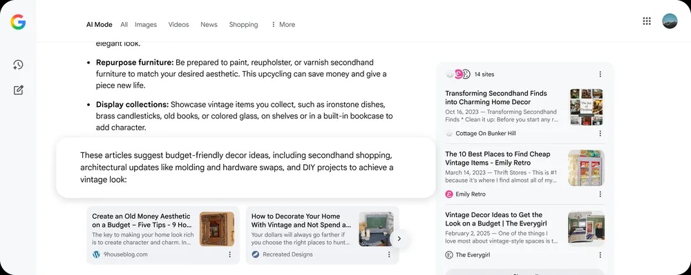 linki do źródeł w trybie ai zyskają nowy wygląd i kontekstowe przedstawienie