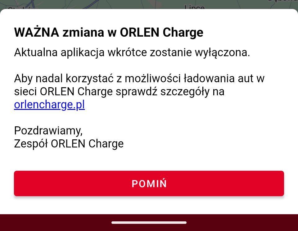 Orlen Charge koniec aplikacji