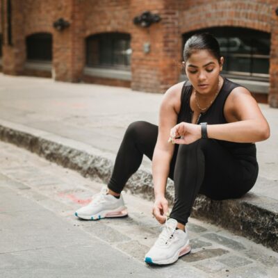 Kobieta trening smartwatch