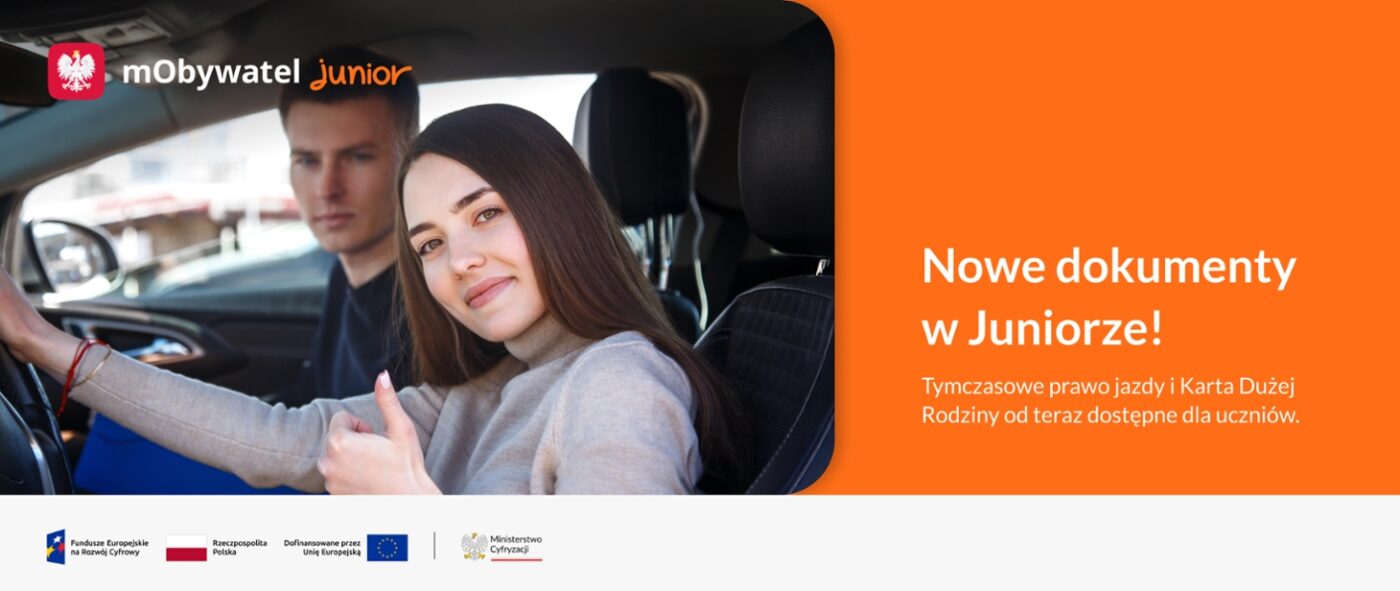 mObywatel Junior karta dużej rodziny i tymczasowe prawo jazdy