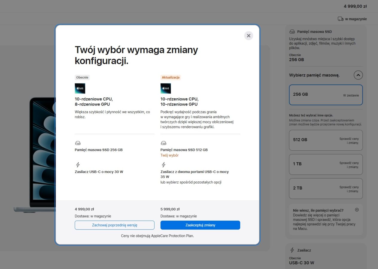 tak wygląda nowy proces kupowania komputera mac w sklepie internetowym apple