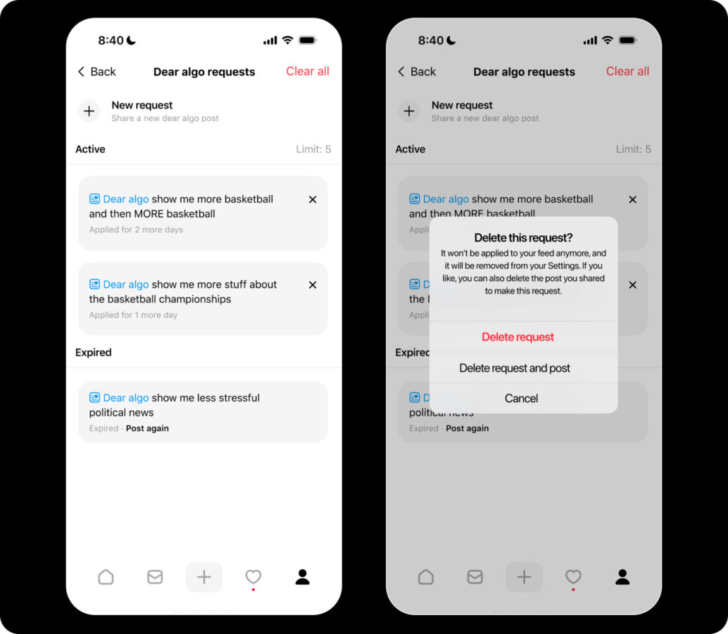 Dear Algo w aplikacji Threads