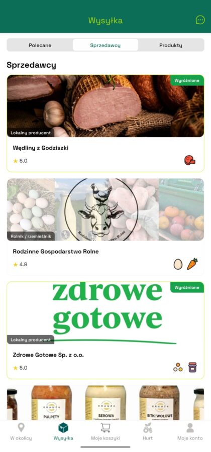 Aplikacja FoodFarmer, produkty od rolnika