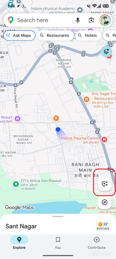 Map Google udostępnianie lokalizacji nowy przycisk