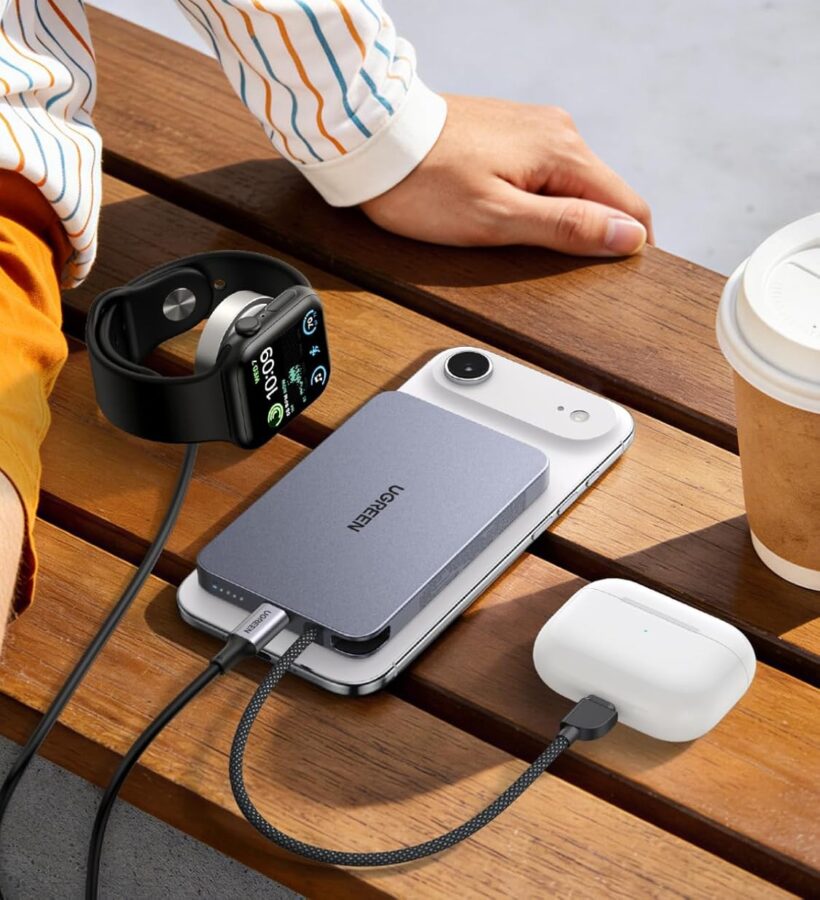 powerbank ugreen magflow air qi2 15 w ultra slim