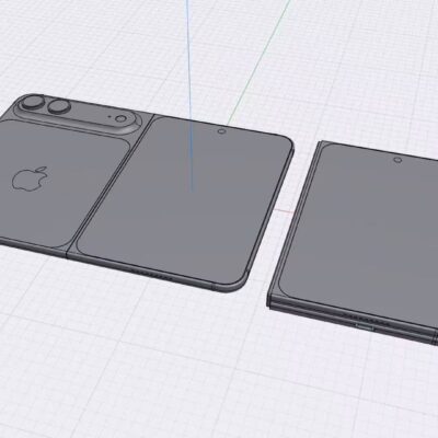 rendery cad pokazujące, jak będzie wyglądać składany iphone fold lub iphone ultra
