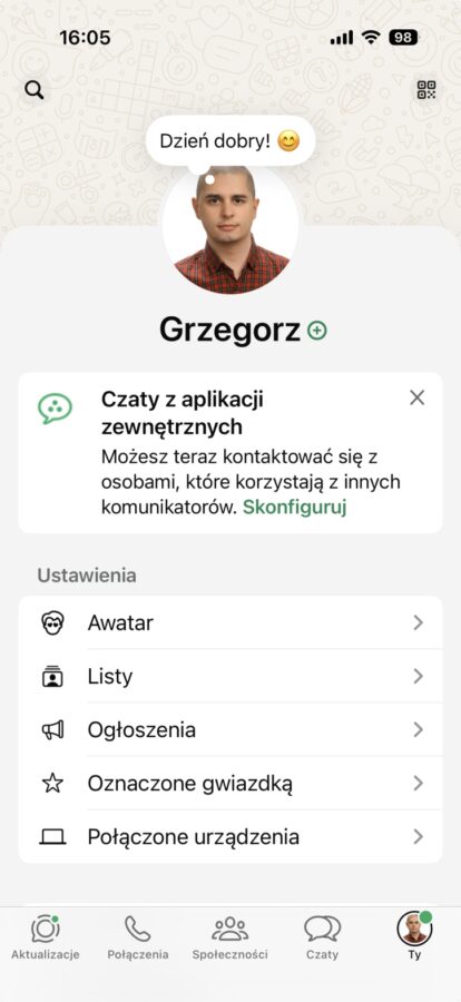 WhatsApp aktualizacja nowe funkcje