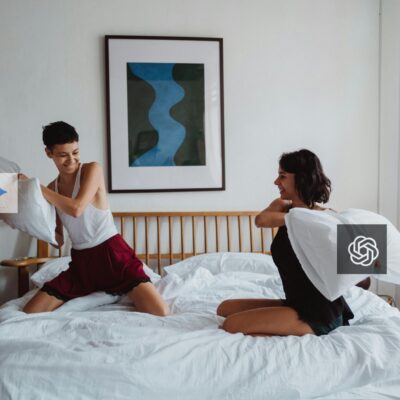 logo gemini, google, chatgpt, openai, bitwa na poduszki