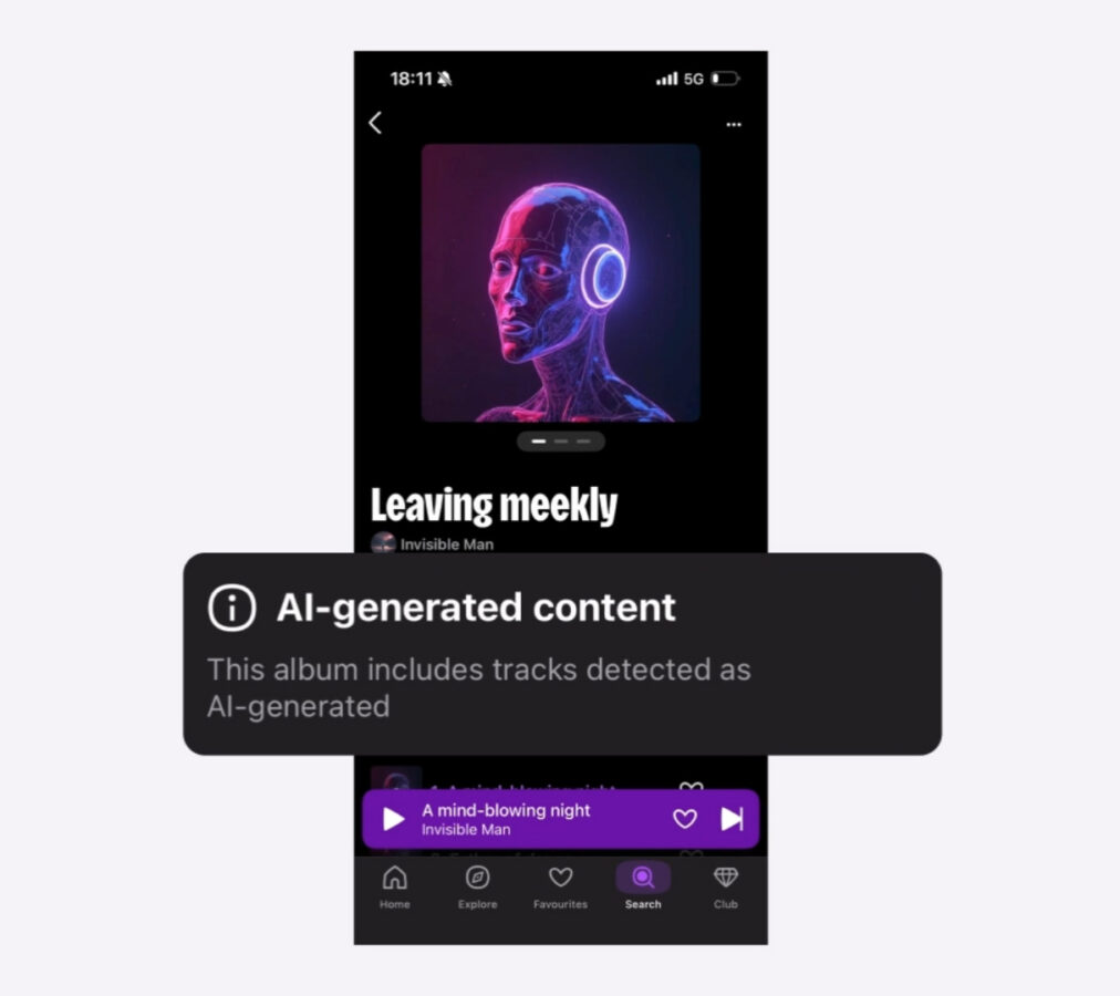 Detekcja AI w aplikacji Deezer