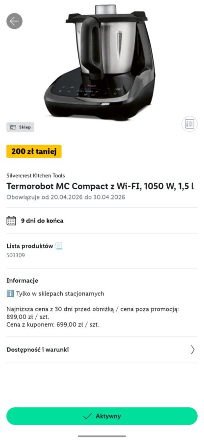 Aplikacja Lidl Plus Lidlomix Monsieur Cuisine Compact