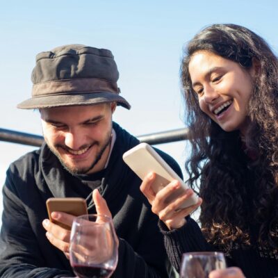 para, rodzina, smartfony