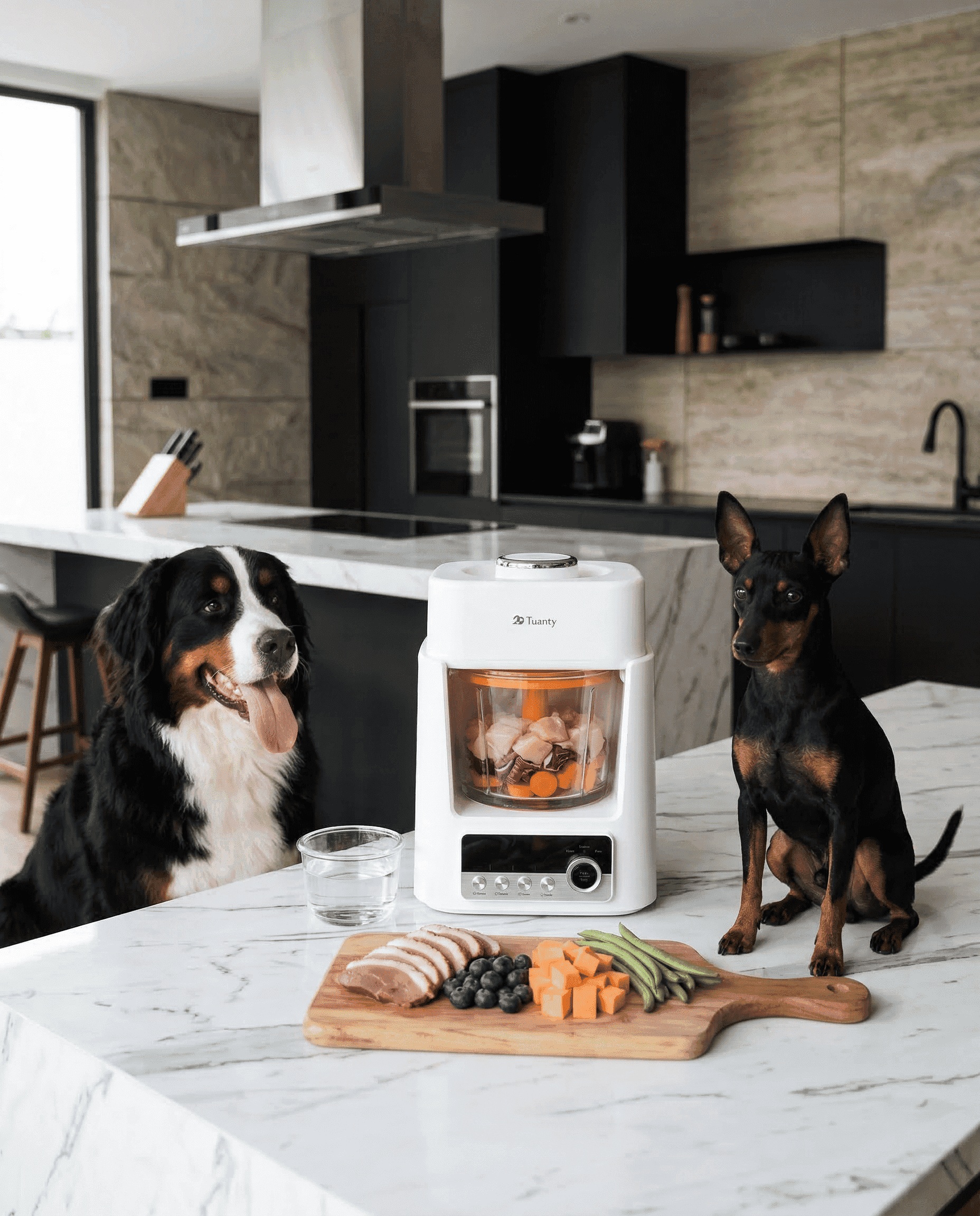 Pies, Tuanty Pet Food Maker, urządzenie do przygotowywania posiłków dla psa, kota, pupila