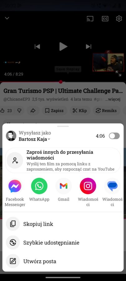 youtube timestamp na urządzeniach mobilnych