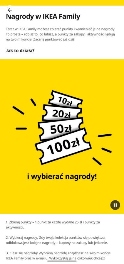 Kupony do Ikea za zebrane punkty, aplikacja Ikea Family