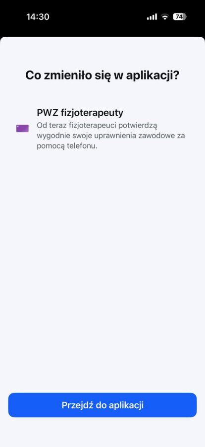 prawo wykonywania zawodu fizjoterapeuty w aplikacji mobywatel
