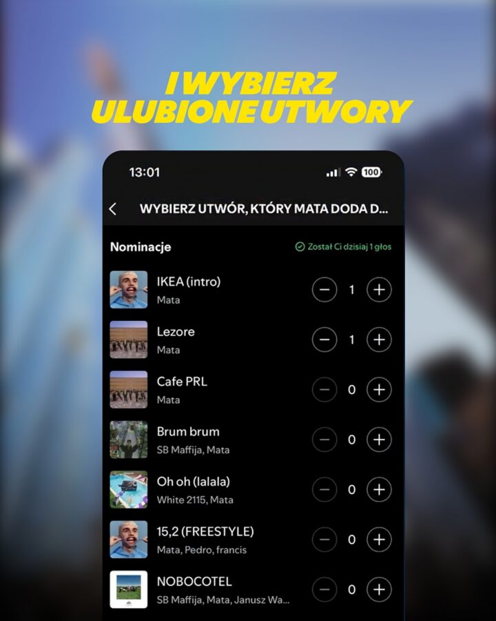 Spotify funkcja głosowania