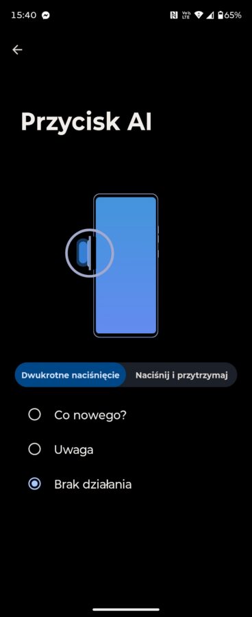 Motorola Razr 70 Ultra Przycisk AI