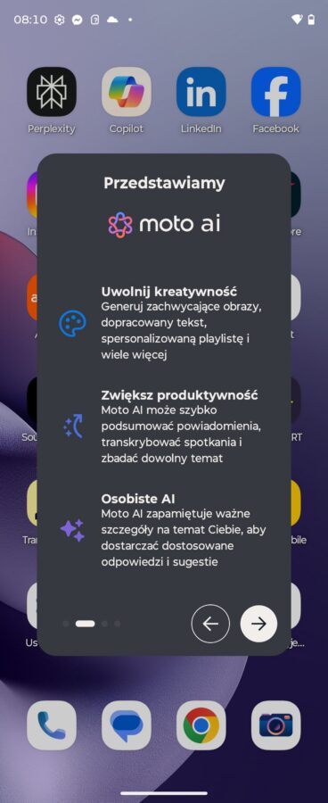 Motorola Razr 70 Ultra Zrzuty ekranu system operacyjny