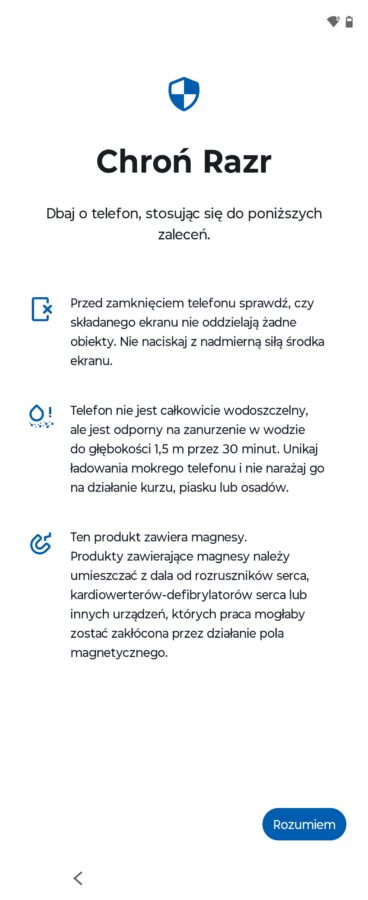 Motorola Razr 70 Ultra Zrzuty ekranu system operacyjny