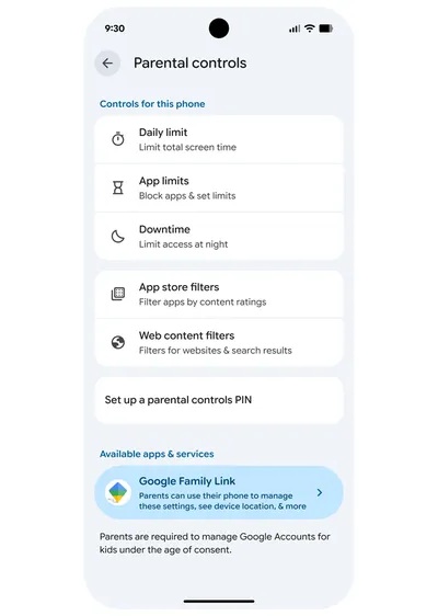 google android parental controls
