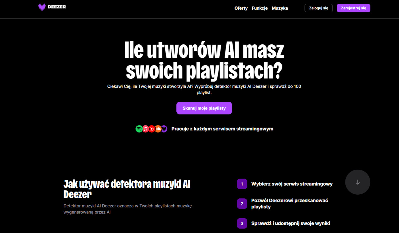 Detektor muzyki AI