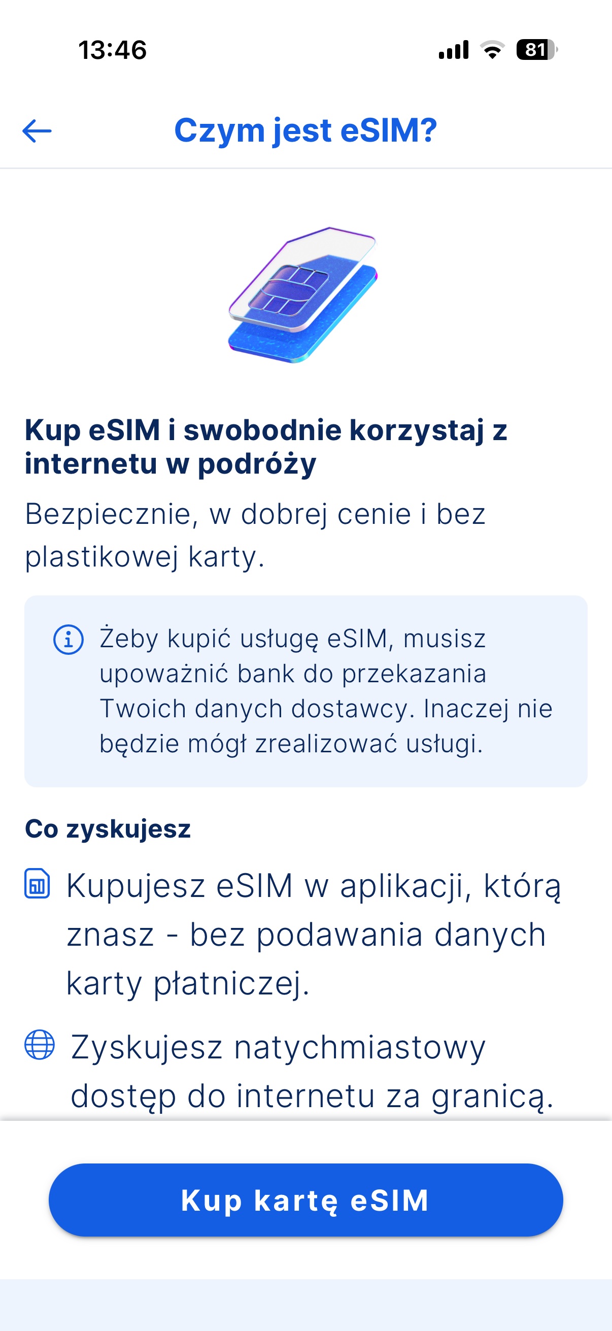 eSIM w aplikacji banku Erste źródło tabletowo.pl