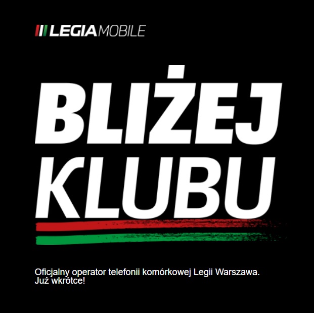 Zapowiedź uruchomienia sieci Legia Mobile