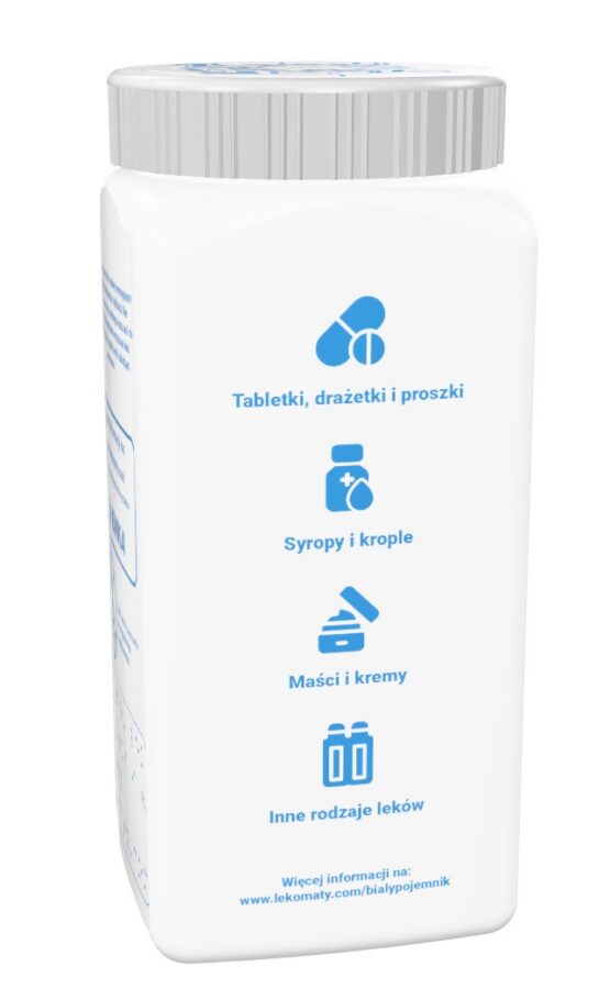 Lekomat, biały pojemnik