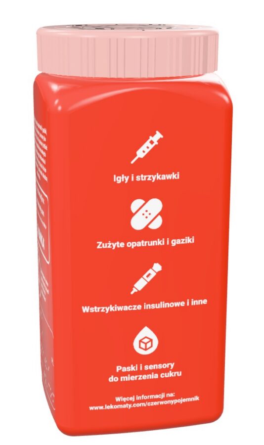 Lekomat, czerwony pojemnik