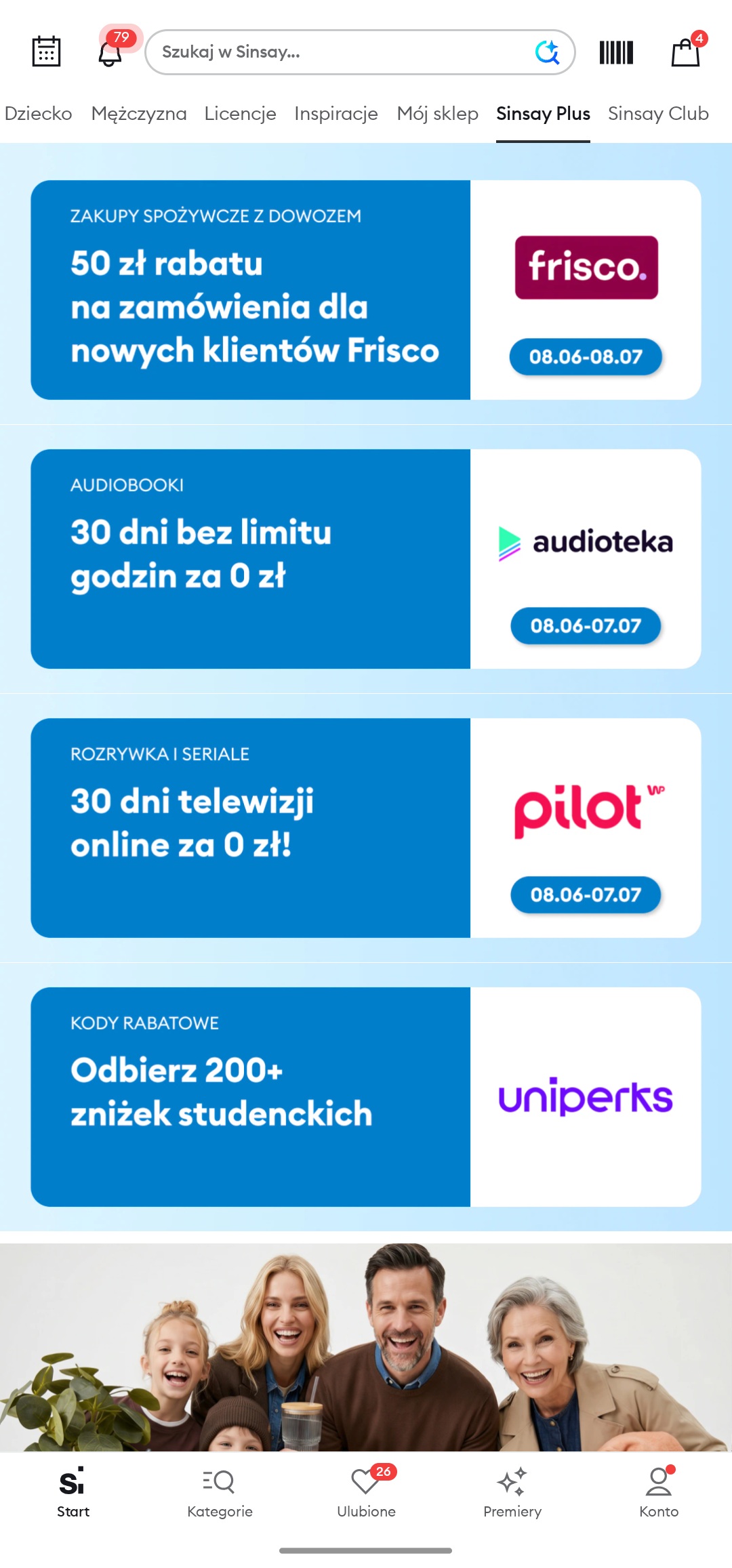 Aplikacja Sinsay, sekcja Sinsay Plus
