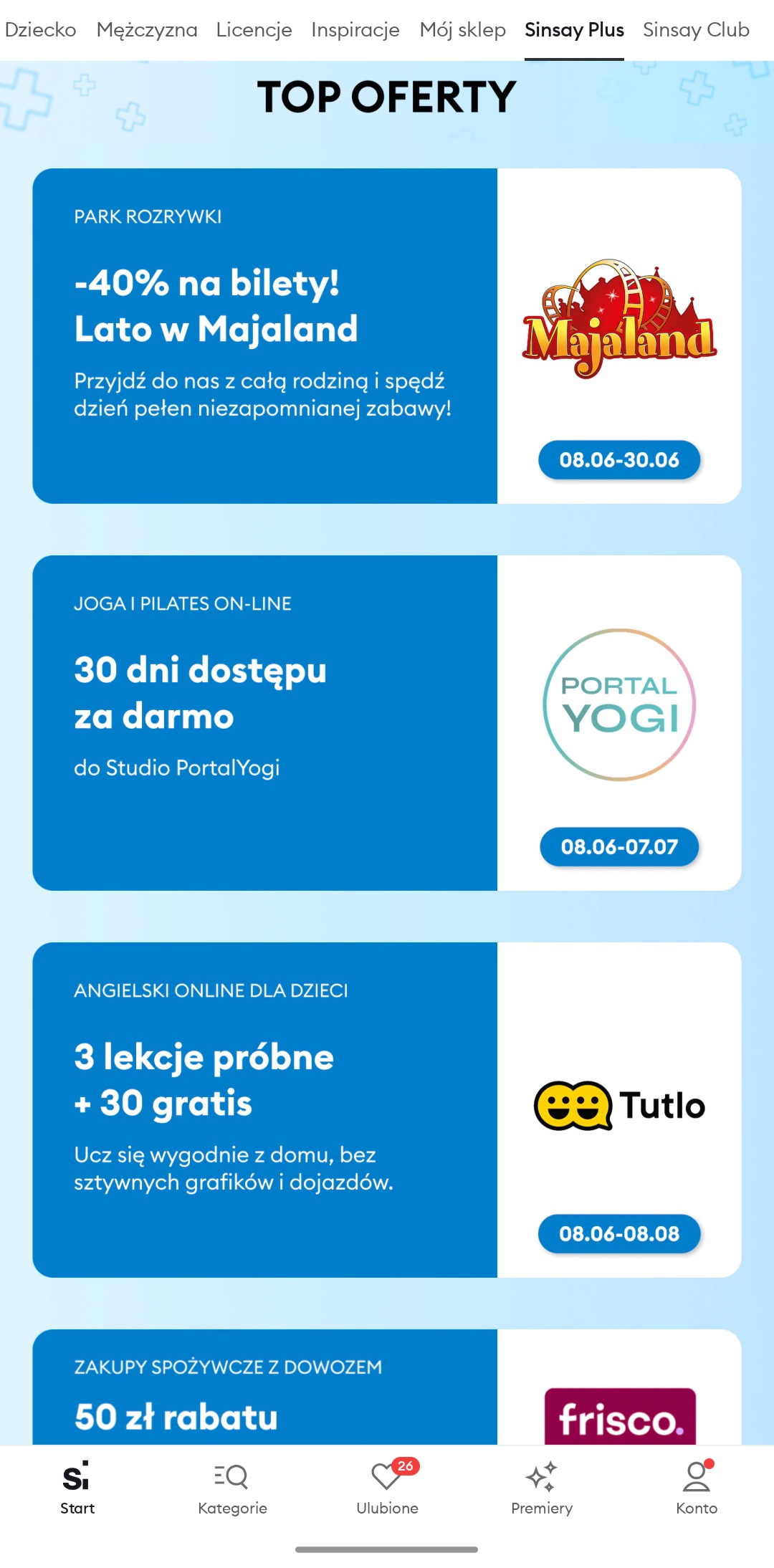 Aplikacja Sinsay, sekcja Sinsay Plus