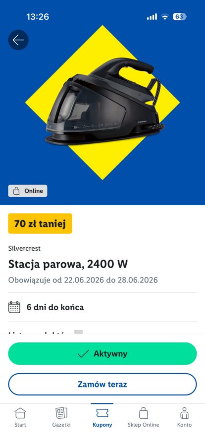 Stacja parowa o mocy 2400 W marki SilverCrest za 279 złotych w Lidlu
