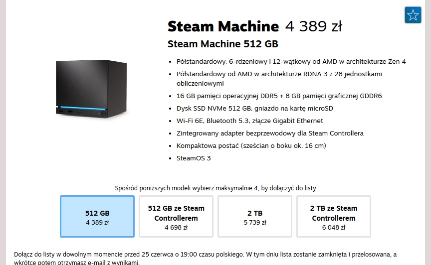 steam machine cena polska