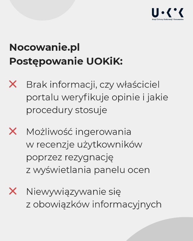 Nocowanie.pl UOKiK postępowanie