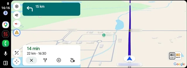 google android auto prędkościomierz